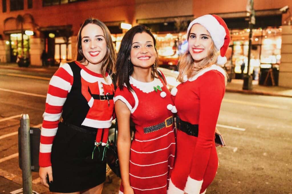Santacon Outfits and Ugly Sweaters